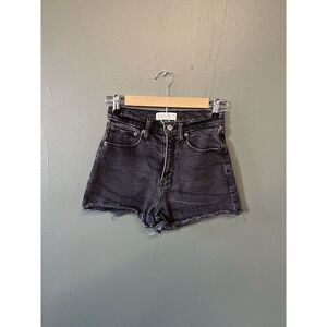 ABERCROMBIE & FITCH Cutoff Shorts Womens 25/0 The 90’s Relaxed High Rise Black